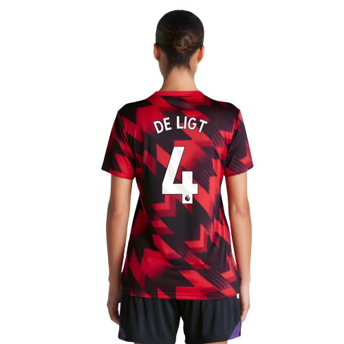 2025-2026 Man Utd Pre-Match Shirt (Red) - Womens (De Ligt 4)