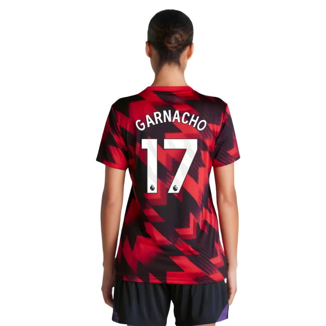 2025-2026 Man Utd Pre-Match Shirt (Red) - Womens (Garnacho 17)