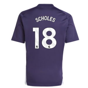 2025-2026 Man Utd Training Jersey (Aurora Plum) - Kids (Scholes 18)