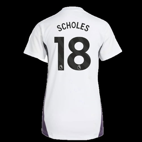 2025-2026 Man Utd Training Jersey (White) - Womens (Scholes 18)