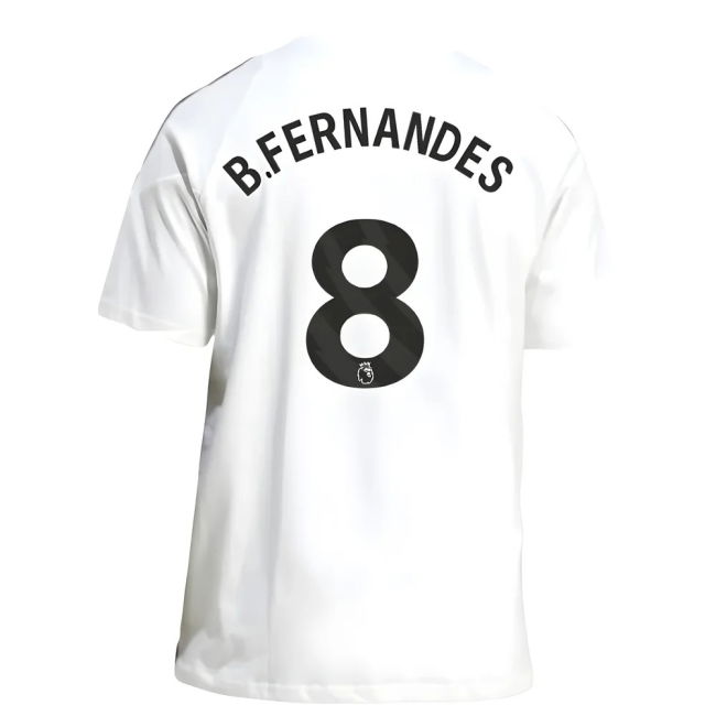 2025-2026 Man Utd Training Tee (White) (B.Fernandes 8)