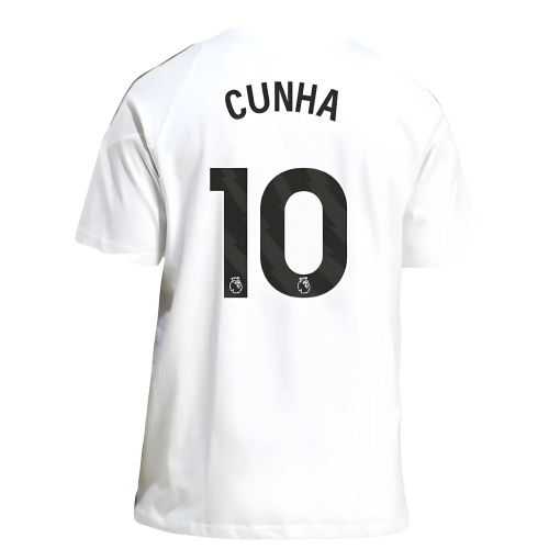 2025-2026 Man Utd Training Tee (White) (Cunha 10)