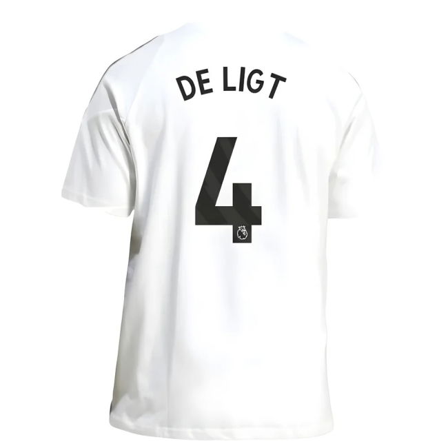 2025-2026 Man Utd Training Tee (White) (De Ligt 4)