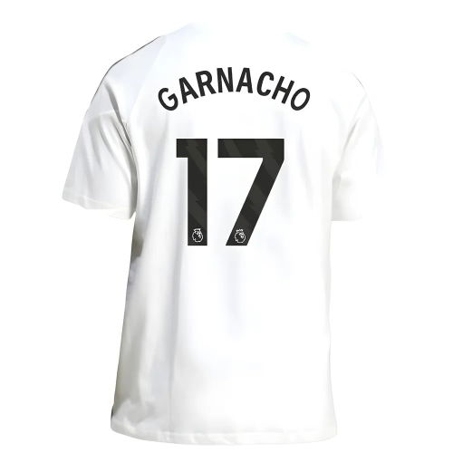 2025-2026 Man Utd Training Tee (White) (Garnacho 17)