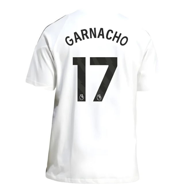 2025-2026 Man Utd Training Tee (White) (Garnacho 17)