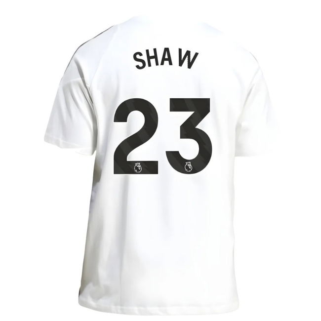 2025-2026 Man Utd Training Tee (White) (Shaw 23)