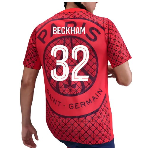 2025-2026 PSG Academy Pro Away Pre Match Shirt (Red) (Beckham 32)