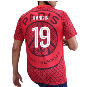 2025-2026 PSG Academy Pro Away Pre Match Shirt (Red) (Kang In 19)