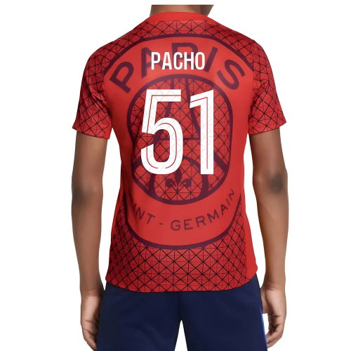 2025-2026 PSG Academy Pro Away Pre Match Shirt (Red) - Kids (Pacho 51)
