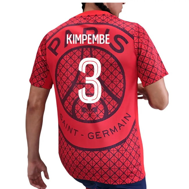 2025-2026 PSG Academy Pro Away Pre Match Shirt (Red) (Kimpembe 3)