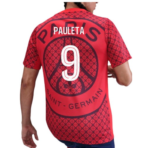 2025-2026 PSG Academy Pro Away Pre Match Shirt (Red) (Pauleta 9)