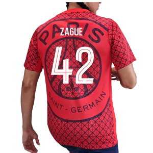 2025-2026 PSG Academy Pro Away Pre Match Shirt (Red) (Zague 42)