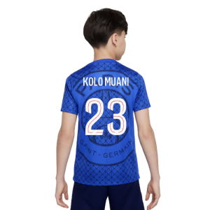 2025-2026 PSG Academy Pro Home Pre Match Shirt (Royal) - Kids (Kolo Muani 23)