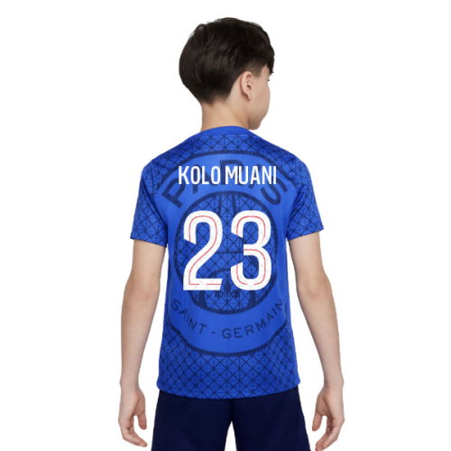 2025-2026 PSG Academy Pro Home Pre Match Shirt (Royal) - Kids (Kolo Muani 23)