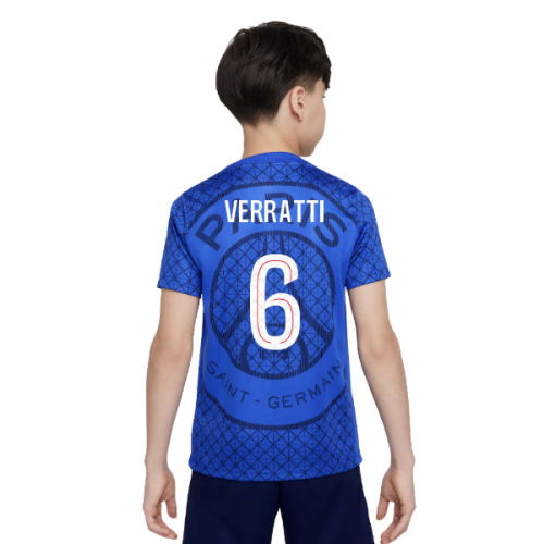 2025-2026 PSG Academy Pro Home Pre Match Shirt (Royal) - Kids (Verratti 6)