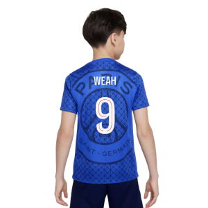 2025-2026 PSG Academy Pro Home Pre Match Shirt (Royal) - Kids (Weah 9)
