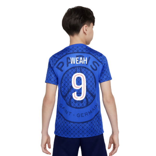 2025-2026 PSG Academy Pro Home Pre Match Shirt (Royal) - Kids (Weah 9)