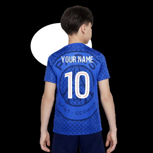 2025-2026 PSG Academy Pro Home Pre Match Shirt (Royal) - Kids (Your Name)