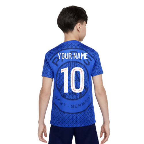 2025-2026 PSG Academy Pro Home Pre Match Shirt (Royal) - Kids (Your Name)