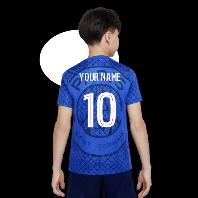 2025-2026 PSG Academy Pro Home Pre Match Shirt (Royal) - Kids (Your Name)