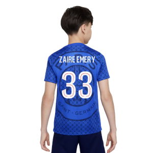 2025-2026 PSG Academy Pro Home Pre Match Shirt (Royal) - Kids (Zaire Emery 33)