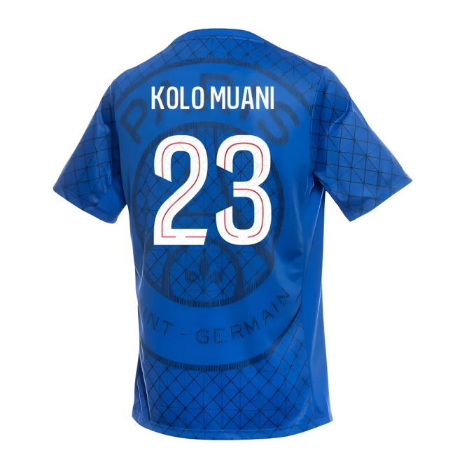 2025-2026 PSG Academy Pro Home Pre Match Shirt (Royal) (Kolo Muani 23)