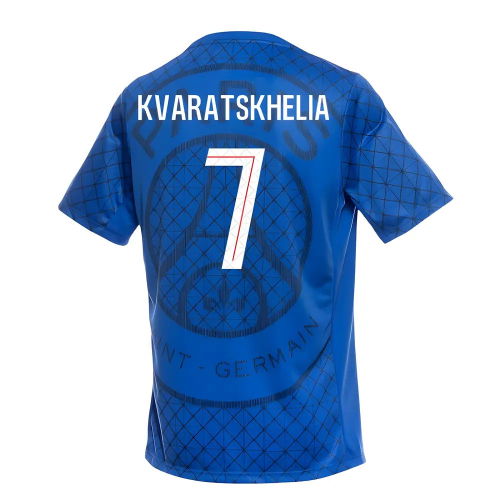 2025-2026 PSG Academy Pro Home Pre Match Shirt (Royal) (Kvaratskhelia 7)