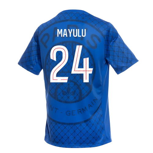 2025-2026 PSG Academy Pro Home Pre Match Shirt (Royal) (Mayulu 24)