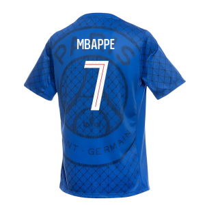 2025-2026 PSG Academy Pro Home Pre Match Shirt (Royal) (Mbappe 7)