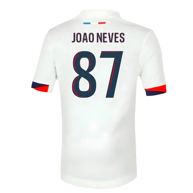 2025-2026 PSG Away Shirt (Sponsorless) - Kids (Joao Neves 87)