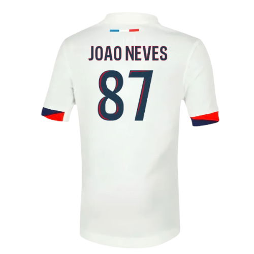 2025-2026 PSG Away Shirt (Sponsorless) - Kids (Joao Neves 87)