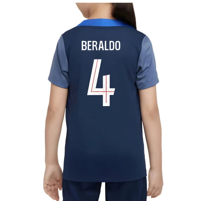 2025-2026 PSG Dri-Fit Strike Training Shirt (Navy) - Kids (Beraldo 4)