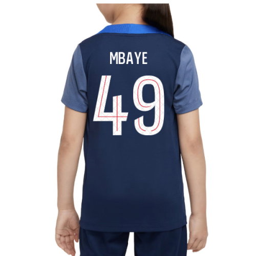 2025-2026 PSG Dri-Fit Strike Training Shirt (Navy) - Kids (Mbaye 49)