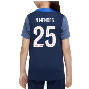 2025-2026 PSG Dri-Fit Strike Training Shirt (Navy) - Kids (N.Mendes 25)