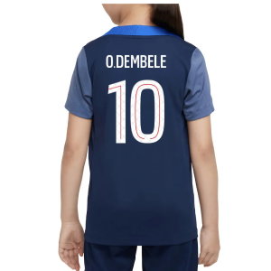 2025-2026 PSG Dri-Fit Strike Training Shirt (Navy) - Kids (O.Dembele 10)