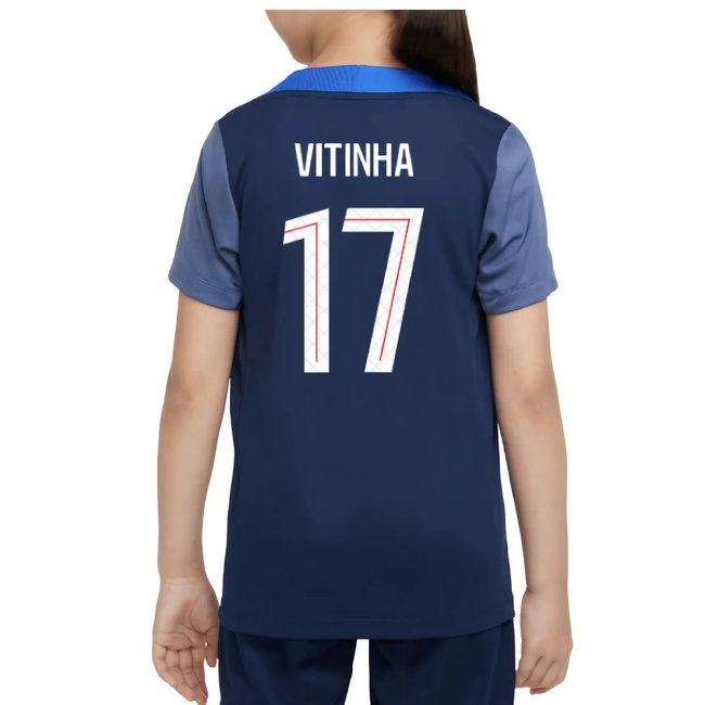 2025-2026 PSG Dri-Fit Strike Training Shirt (Navy) - Kids (Vitinha 17)