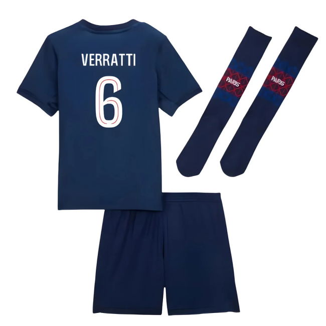 2025-2026 PSG Home Little Kids Mini Kit (Verratti 6)