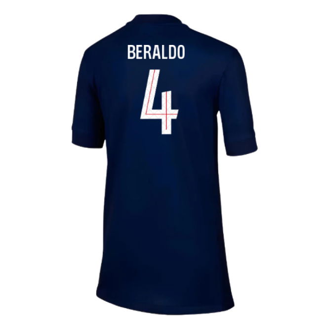 2025-2026 PSG Paris Saint Germain Home Shirt (Kids) (Beraldo 4)