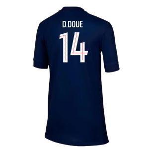2025-2026 PSG Paris Saint Germain Home Shirt (Kids) (D.Doue 14)