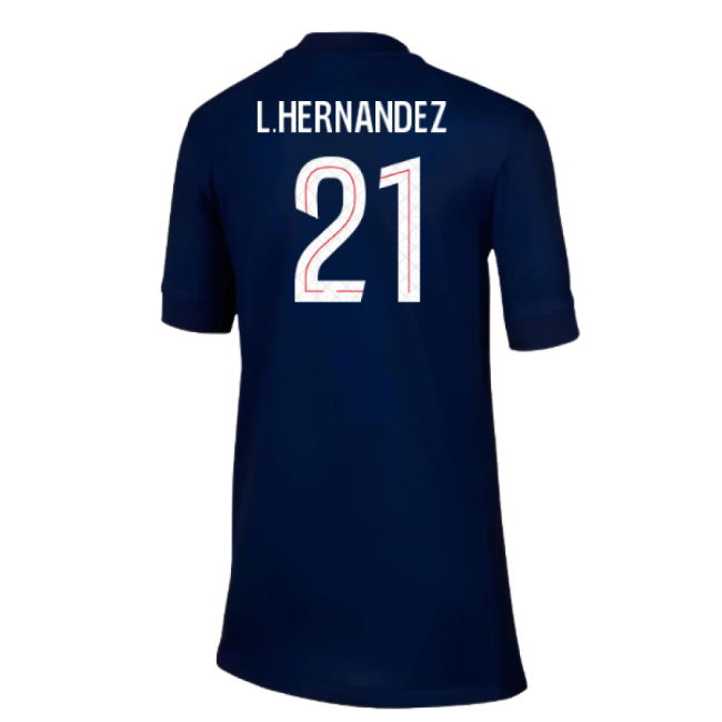 2025-2026 PSG Paris Saint Germain Home Shirt (Kids) (L.Hernandez 21)