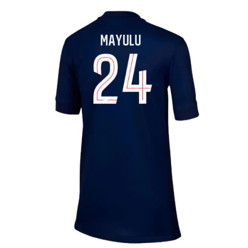 2025-2026 PSG Paris Saint Germain Home Shirt (Kids) (Mayulu 24)