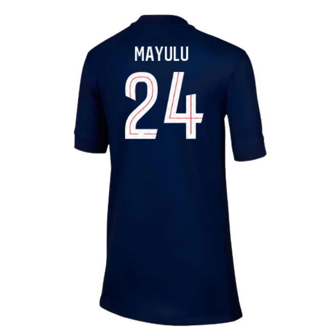2025-2026 PSG Paris Saint Germain Home Shirt (Kids) (Mayulu 24)