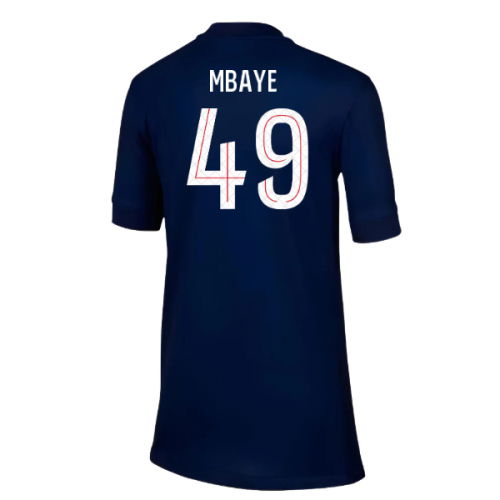 2025-2026 PSG Paris Saint Germain Home Shirt (Kids) (Mbaye 49)