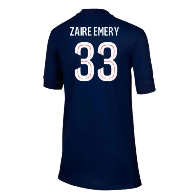2025-2026 PSG Paris Saint Germain Home Shirt (Kids) (Zaire Emery 33)
