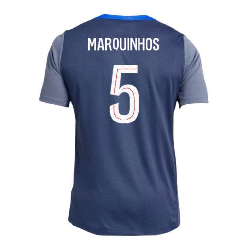 2025-2026 PSG Strike Dri-Fit Training Shirt (Navy) (Marquinhos 5)