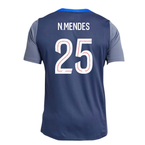 2025-2026 PSG Strike Dri-Fit Training Shirt (Navy) (N.Mendes 25)