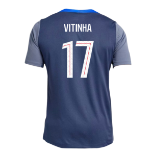 2025-2026 PSG Strike Dri-Fit Training Shirt (Navy) (Vitinha 17)