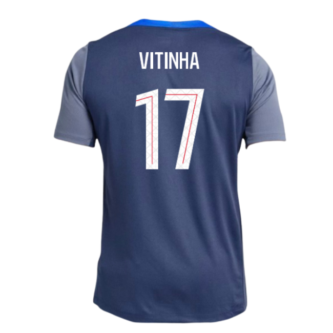 2025-2026 PSG Strike Dri-Fit Training Shirt (Navy) (Vitinha 17)