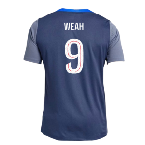 2025-2026 PSG Strike Dri-Fit Training Shirt (Navy) (Weah 9)