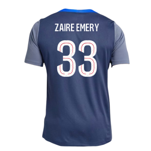 2025-2026 PSG Strike Dri-Fit Training Shirt (Navy) (Zaire Emery 33)